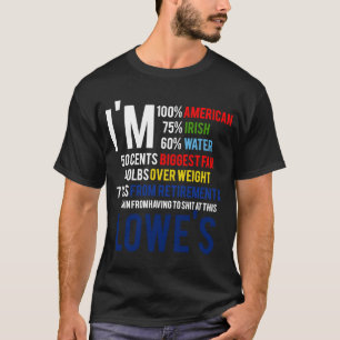 T-shirt Je suis 100 Américain 70 Irish Drôle Citation