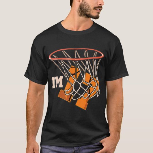 T-shirt Je Suis 17 Thème De Basket-Ball Fête D'Anniversair (Devant)