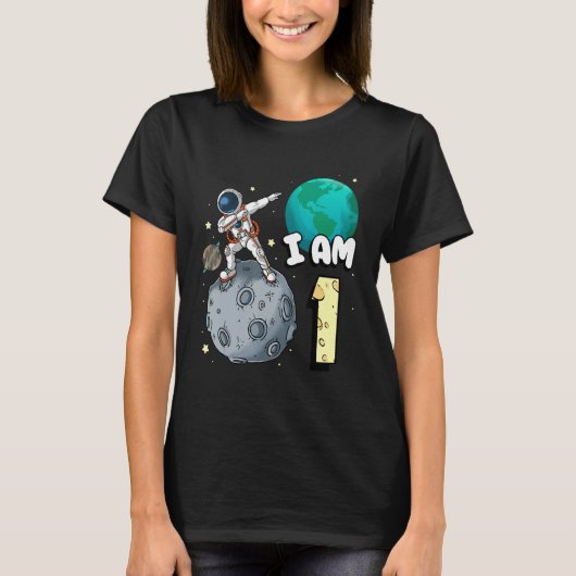 T-shirt Je suis 1 astronaute spatiale Kid Moon Walker 1er (Devant)