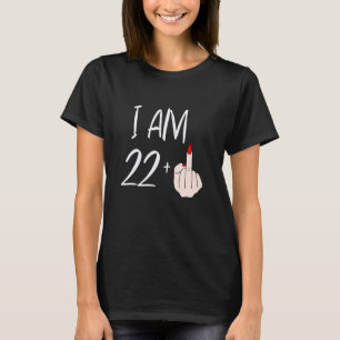 T-shirt Je Suis 22 Plus 1 Doigt Moyen Pour Un 22E Annivers