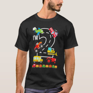 T-shirt Je suis 2 2e anniversaire Camions Véhicules Transp