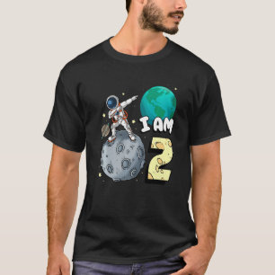 T-shirt Je suis 2 astronaute spatiale Kid Moon Walker 2e a