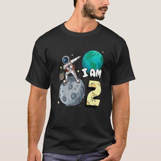 T-shirt Je suis 2 astronaute spatiale Kid Moon Walker 2e a (Devant)