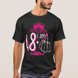 T-shirt Je Suis 48 Plus 1 Femme de la Couronne rose du doi