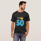 T-shirt Je suis 50e anniversaire mignon thème roi 50 ans B (Devant entier)