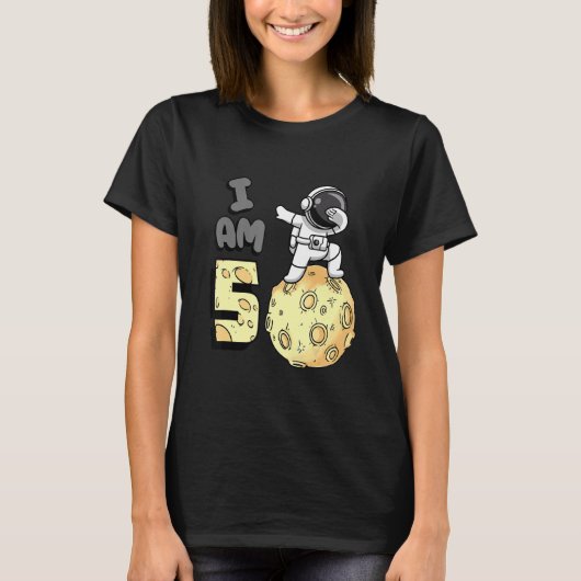 T-shirt Je suis 5 astronaute spatiale Kid Moon Walker 5e a (Devant)