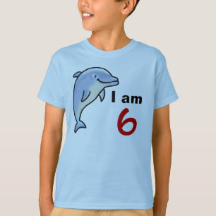 T-shirt Je suis 6 années aujourd'hui (le dauphin mignon)
