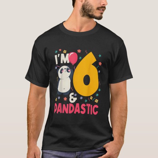 T-shirt JE SUIS 6 Pandastic Panda Py Célébration 6Th (Devant)