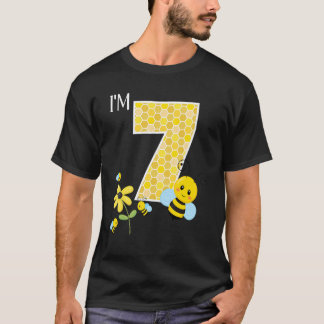 T-shirt Je suis 7 Anniversaire Boy Bee Hive Party Correspo
