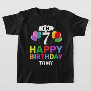 T-shirt Je suis 7 Joyeux anniversaire à moi Célébrer avec