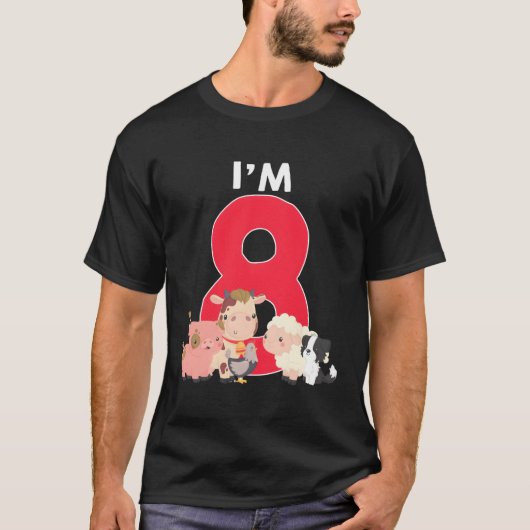 T-shirt Je Suis 8 Animaux Fermiers (Devant)