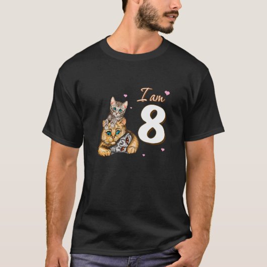 T-shirt Je Suis 8 Chats Pour Le Ventilateur Du 8E Annivers (Devant)