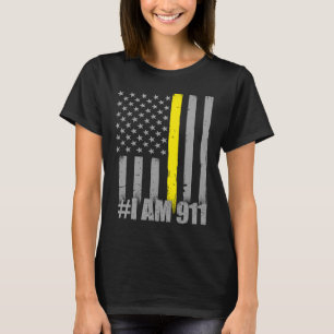 T-shirt JE Suis 911 Mince Gold Line Dispatcher de police
