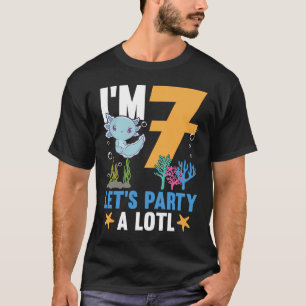 T-shirt Je suis à la fête axolotl de 7 ans d'anniversaire