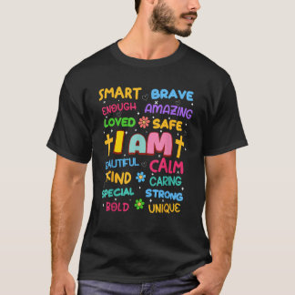 T-shirt Je Suis Affirmation Quotidienne Colorée Christian