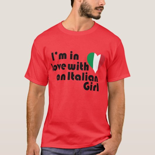 T-shirt Je suis amoureuse d'une fille italienne (Devant)