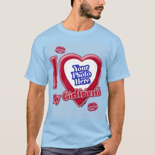 T-shirt Je Suis Amoureux De Ma Copine Photo Rouge Coeur Ba