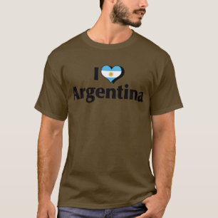 T-shirt Je suis amoureux du drapeau de l'Argentine