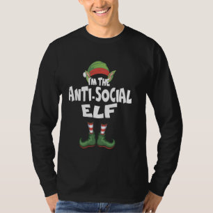 T-shirt Je Suis Anti Social Elf Christmas Eve X Mas Elf Te