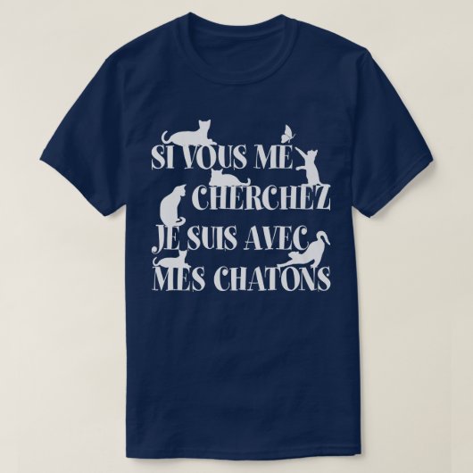 T-shirt Je suis avec des chatons de mois  (Design devant)