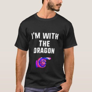 T-shirt Je suis avec Dragon Tie Dye Halloween jumelé coupl