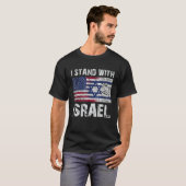 T-shirt Je suis avec Israël - Priez pour Israël - États-Un (Devant entier)