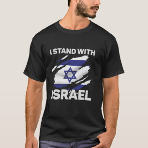 T-shirt Je suis avec Israël USA Drapeau américain avec Isr