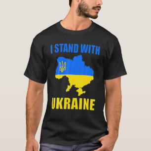 T-shirt Je Suis Avec La Carte De L'Ukraine Et Le Drapeau U