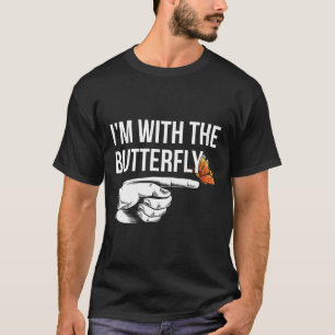T-shirt Je suis avec la fête des papillons jumelé couples 