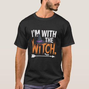 T-shirt Je suis avec la Sorcière Drôle de couples Hallowee
