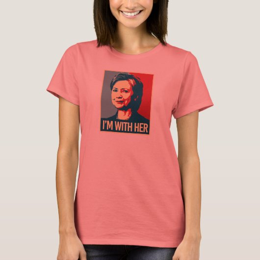 T-shirt je suis avec l'affiche d'hillary - - (Devant)
