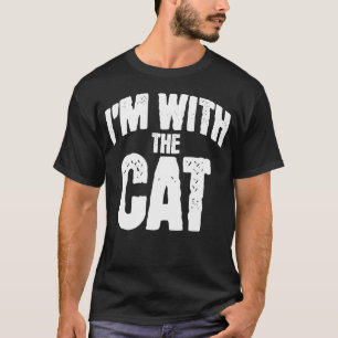T-shirt Je suis avec Le Chat Drôle Costume de Halloween as