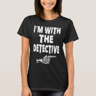 T-shirt Je suis avec le costume détective Halloween corres