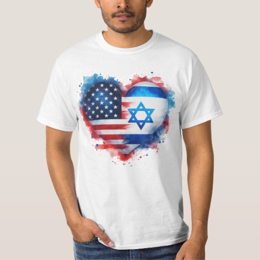 T-shirt Je Suis Avec Le Drapeau D'Israël (Devant)
