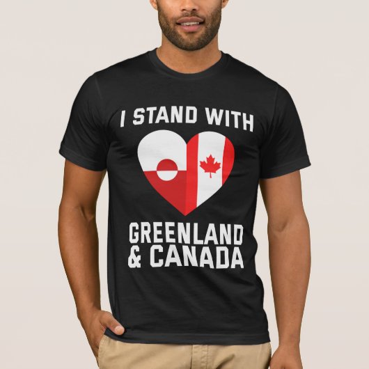 T-shirt Je Suis Avec Le Groenland Et Le Canada (Devant)
