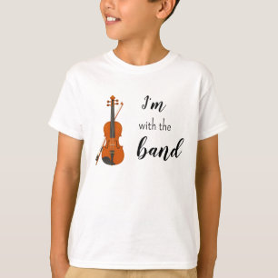 T-shirt Je suis avec le groupe de violon pour enfants T-sh