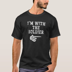T-shirt Je suis avec le Soldier Point Matching Couples Hal
