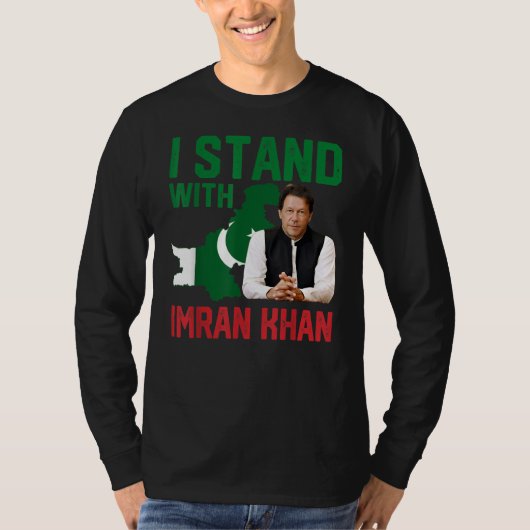 T-shirt Je Suis Avec Le Soutien Du Parti PTI D'Imran Khan  (Devant)