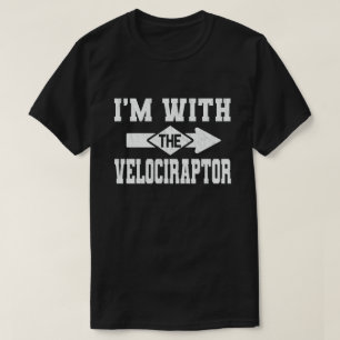 T-shirt Je suis avec le Velociraptor Funny Couple Hallowee