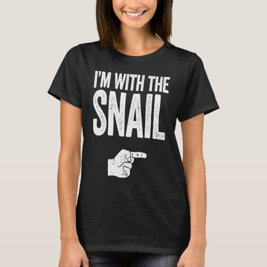 T-shirt Je suis avec l'escargot qui colle (Devant)
