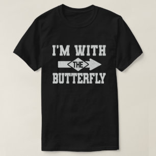 T-shirt Je suis avec l'Halloween drôles de papillon