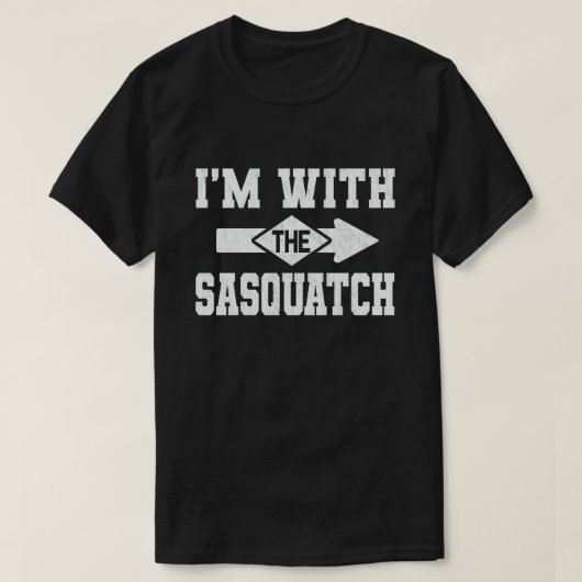 T-shirt Je suis avec l'Halloween du couple drôle sasquatch (Design devant)