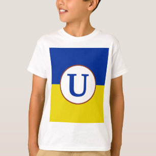 T-shirt Je suis avec l'Ukraine drapeau bleu jaune monogram