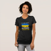T-shirt Je suis avec l'Ukraine Drapeau Pu*k Foutine en col (Devant entier)