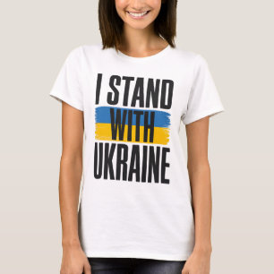 T-shirt Je suis avec l'Ukraine Drapeau ukrainien gras Sout