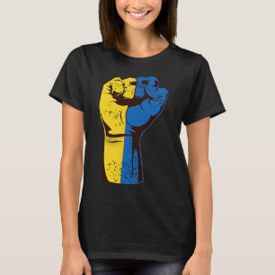 T-shirt Je suis avec l'Ukraine Drapeau ukrainien Poing Ukr
