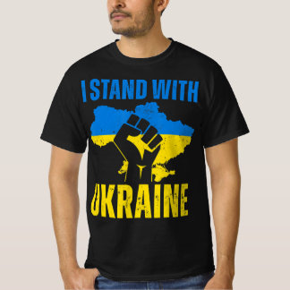 T-shirt Je Suis Avec L'Ukraine Le Drapeau Ukrainien Monte 