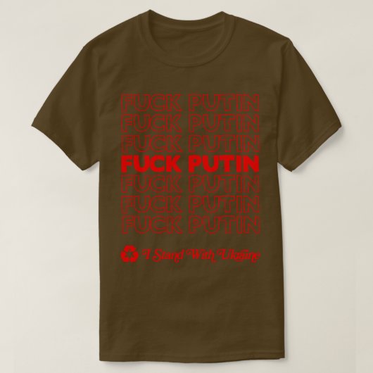 T-shirt Je Suis Avec L'Ukraine Poutine Retro Design (Design devant)