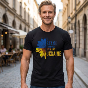 T-shirt Je suis avec l'Ukraine. Symbole de tournesol de la