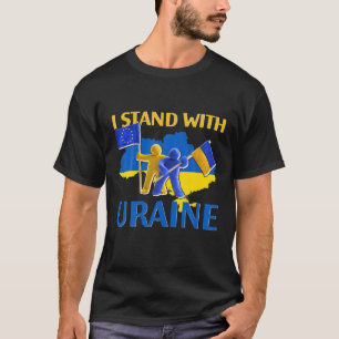 T-shirt Je Suis Avec L'Ukraine Ukrainienne Drapeau Argile